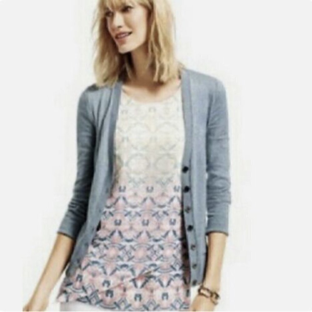 Cabi Women's Size XS Mosaic Pastel Ombre Print Layered Lined Tank Top White Pink